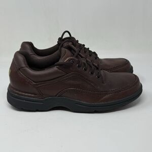 Rockport Eureka Walking Shoes Mens 8.5 Brown Leather Lace Up Casual Comfort